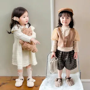 Adorables chaussures de marche chaudes en peluche pour bébé fille, automne et hiver