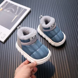 Wasserdichte Puffer-Schneestiefel für Kinder mit warmem Fleece-Futter und dicker Sohle