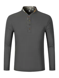 Detailansicht Herren Waffelstrick Polohemd mit doppellagigem Camo Kragen