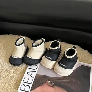 Cozy fleece-lined warm baby winter snow boots available in stylish beige and black