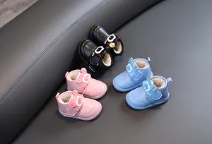 Wasserdichte Kleinkind Schneeschuhe mit warmem Plüschfutter in Pink Blau und Schwarz