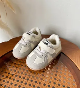 Cozy winter toddler sneakers with fleece lining and adjustable hook and loop closure