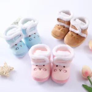 Plush baby walker shoes for infants 0-1 year old in blue, pink, and brown colors