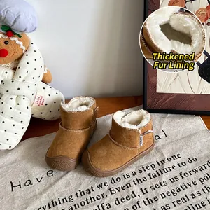 Νηπιακά Κοριτσίστικα Μπότες Χιονιού από Καστόρι με Ζεστή Λούτρινη Επένδυση Αντιολισθητικά Παπούτσια Πρώτων Βημάτων