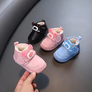Baby Schneestiefel Säugling Lauflernschuhe Wasserdicht PU Leder Fleece Gefüttert Warme Winterschuhe Klettverschluss Kleinkinder