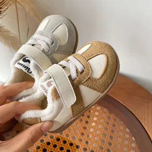 Premium warm children's winter sneakers with soft fleece lining and secure velcro straps