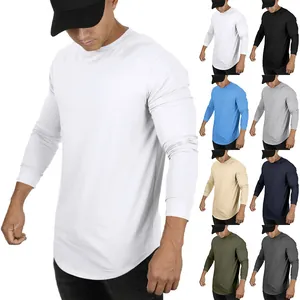 Herren Sport Langarmshirt mit Rundhalsausschnitt in verschiedenen Unifarben erhältlich