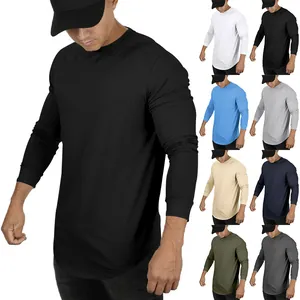 Vielseitiges Langarm-T-Shirt für Herren in verschiedenen Farben mit Rundhalsausschnitt Design.