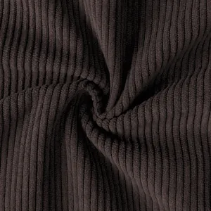 Detalle macro de la textura de la tela de pana marrón oscuro de alta calidad para hombre