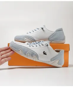 Detail of comfortable color-block casual shoes with unique octopus-inspired sole