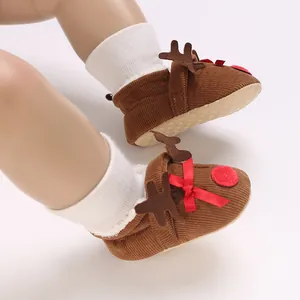 Cozy reindeer-themed baby winter boots with soft non-slip soles and warm lining.