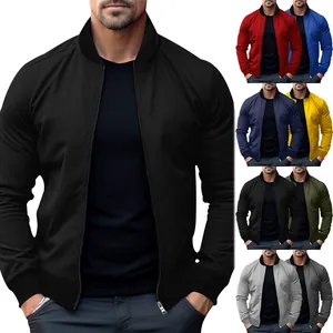 Vista dettagliata della giacca casual da uomo con colletto in piedi in diversi colori