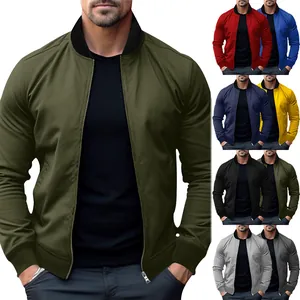 Giacche casual da uomo con colletto rialzato e cerniera disponibili in molti colori