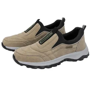 Cómodos zapatos de senderismo caqui para hombre con suelas de goma duraderas para deportes