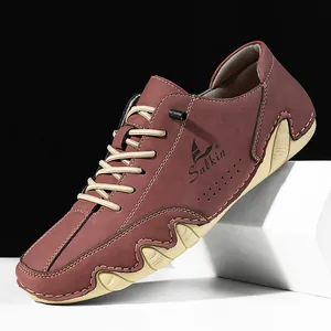 Chaussures décontractées bordeaux pour hommes avec semelles en caoutchouc pieuvre uniques