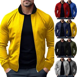 Chaqueta bomber de hombre con cuello alto y cremallera, disponible en varios colores