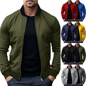 Chaqueta bomber ligera para hombre con cuello alto, disponible en varios colores