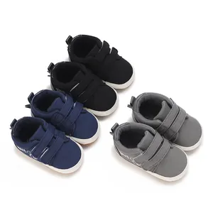 Baby Lauflernschuhe Rutschfest Canvas 0-12 Monate Kleinkind Lässige Weiche Sohle Sneaker Mit Cartoon Dinosaurier Stickerei