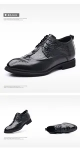 Gedetailleerde weergaven van zwarte Brogue leren schoenen met reliëfpatroon