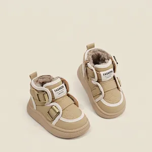 Kleinkind Kinder Winter Schneestiefel Warm Fleece Gefüttert Rutschfeste Weiche Sohle Gesteppte Kurze Stiefel Mit Seitenreißverschluss