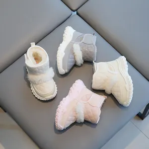 Warm toddler winter snow boots with soft fleece lining and waterproof non-slip soles