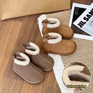 Stivali da Neve per Bambini Piccoli Inverno Caldo Fodera in Pile Ispessiti Stivali in Cotone per Ragazzi Ragazze Cerniera Posteriore Scarpe Antiscivolo