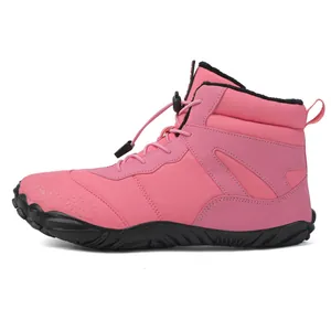 Professional high-top waterproof winter snow boots with warm fleece lining and non-slip soles