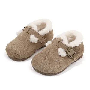 Chaussures Birkenstock chaudes pour bébé, doublées polaire, semelle souple pour l'hiver