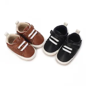Infant Boys Casual Sport Shoes PU Leather Soft Sole Hook And Loop First Walker Sneakers For Newborn Baby