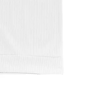 Close-up view showing the high-quality white ribbed fabric texture on a men's sweatshirt hem