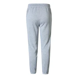Rear view of men's grey casual jogger pants with elasticated waist and ribbed cuffs