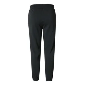 High-quality back view of men's casual black sports joggers with an elastic waistband