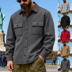Heavyweight men's fleece outdoor workwear jacket in multiple colors for winter warmth