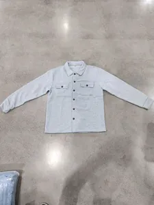 Full flat lay view of a gray heavy-duty fleece-lined men's outdoor work jacket