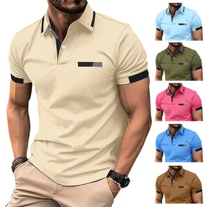 Anzeige von Herren Polo-Shirts in verschiedenen Farben mit Kontrasttrim und Ziertasche