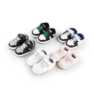 Infant Baby First Walkers Anti Slip Soft Sole Canvas Shoes Breathable Casual Sneakers Hook And Loop Toddler Shoes For Newborns