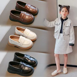 Kinder Britischer Stil Loafers Slipper Weiche Sohle PU Leder Schuhe Für Jungen Und Mädchen Casual Schule Dress Schuhe