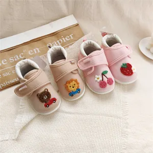 Baby Soft Sole First Walker Shoes Cartoon Animal Fruit Embroidery Canvas Sneakers For Toddlers Infants Girls Boys