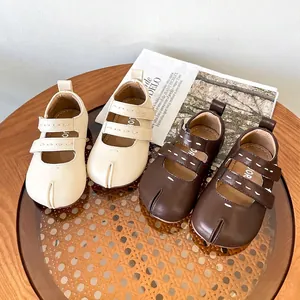 Zapatos Mary Jane Tabi para Bebé Niña Zapatos de Princesa de Cuero de Microfibra con Suela Suave Retro para Niños Pequeños