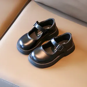 Chaussures Mary Jane classiques noires pour filles avec semelle souple respirante