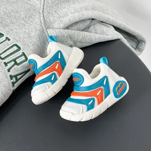 Leichte Kleinkinder-Sportschuhe im Raupen-Stil in Blau und Orange für Jungen und Mädchen