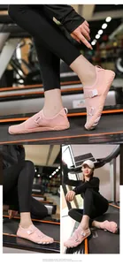 Pink quick-dry barefoot water shoes for gym and swimming with non-slip soft rubber sole