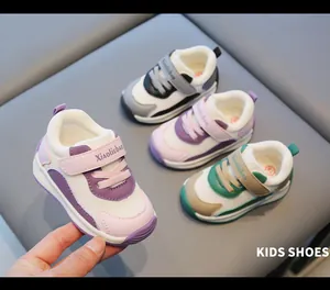 Detailed view of breathable baby walking sneakers in various color combinations