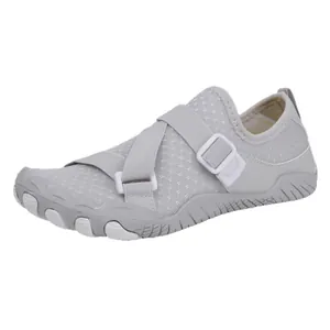 Lightweight grey water shoes with adjustable straps for swimming and snorkeling