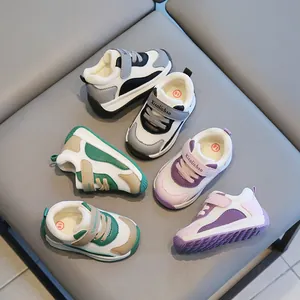 Breathable mesh toddler sneakers with soft soles and velcro straps for boys and girls