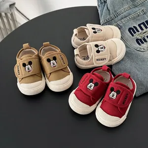 Scarpe di Tela per Neonati con Ricamo a Cartone Animato Suola Morbida Primi Passi Traspiranti per Bambini Sneakers Casual