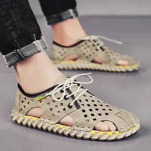 Atmungsaktive Herren Retro-Sandalen mit geschlossener Spitze und Schnürung für den Sommer