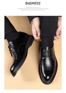 Detailed view of men's black formal leather shoes for business and office commuting