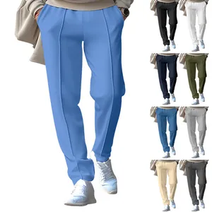 Vue détaillée de ce pantalon décontracté pour hommes à jambes droites en plusieurs couleurs