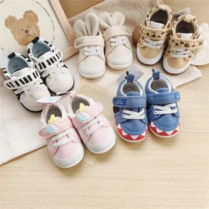 Various cute cartoon baby soft sole walking shoes with animal patterns for infants